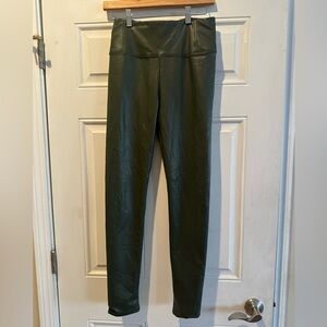 Bagatelle Stylish Olive Faux Leather Leggings Size S